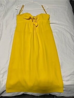 Tory Burch Strapless Tie-Front Yellow Dress